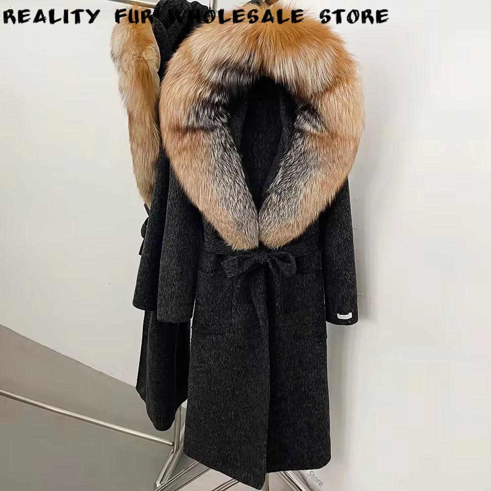 Formal Winter Wear Women Jacket - Женское шерстяное пальто с длинным поясом,