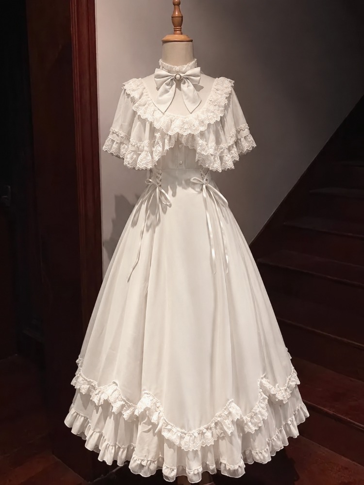Victorian Women'S Formal Wear - Винтажное белое платье в стиле лолита